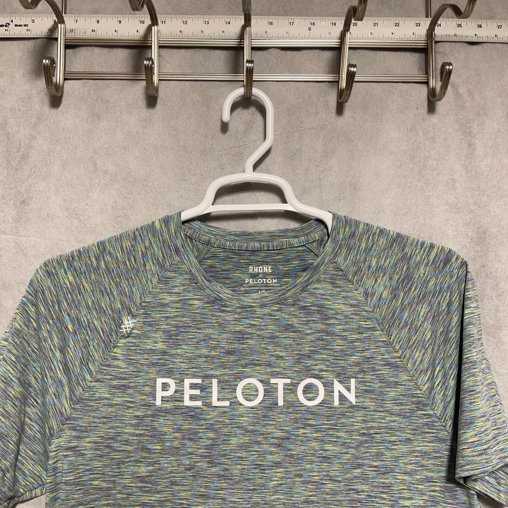 Rhone Peloton Shirt Men L Rainbow Reign Tee Workout Performance Gym‎ Training
